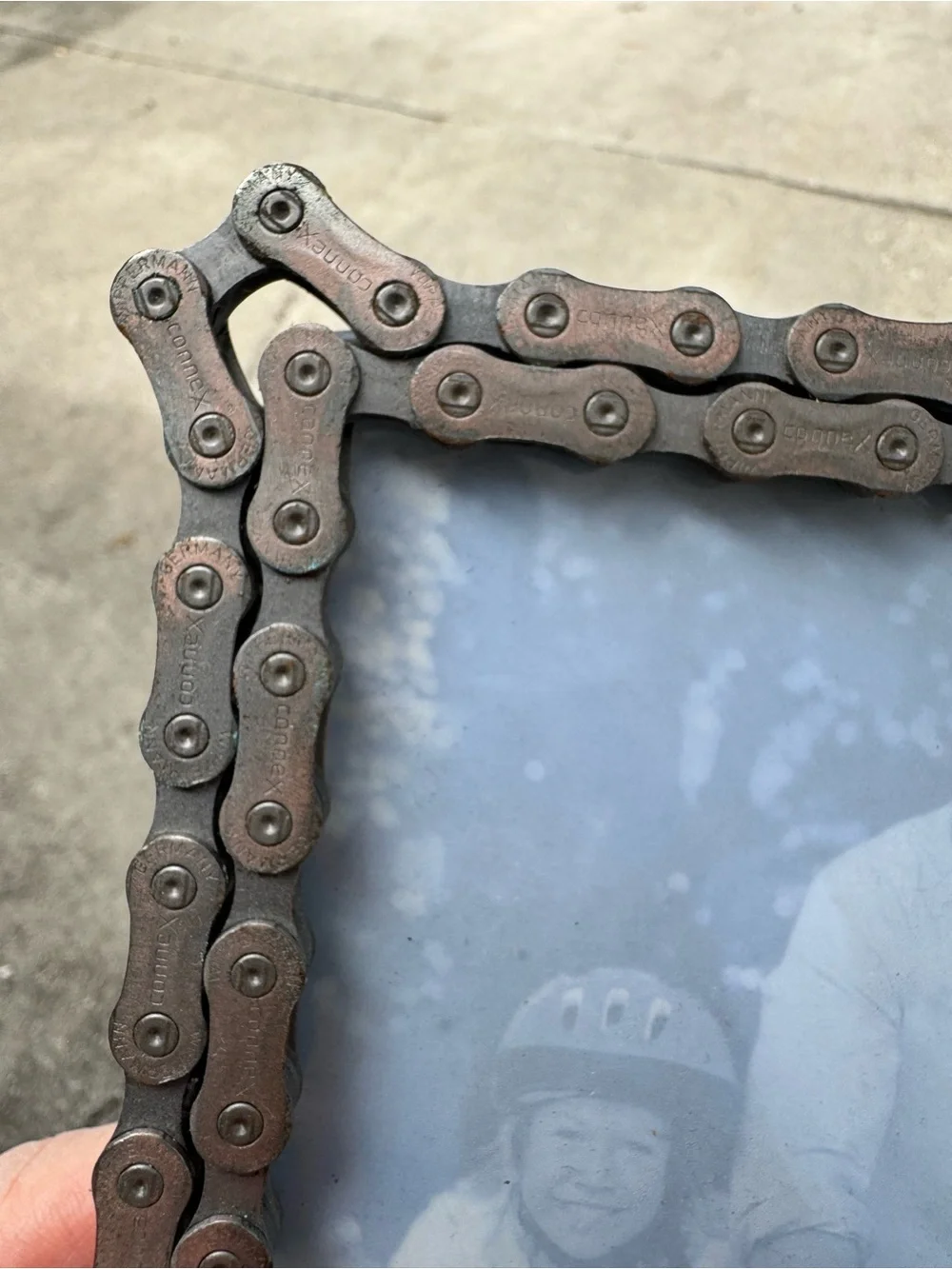 Recycled Bicycle Chain Photo Frame — Silver 5x7